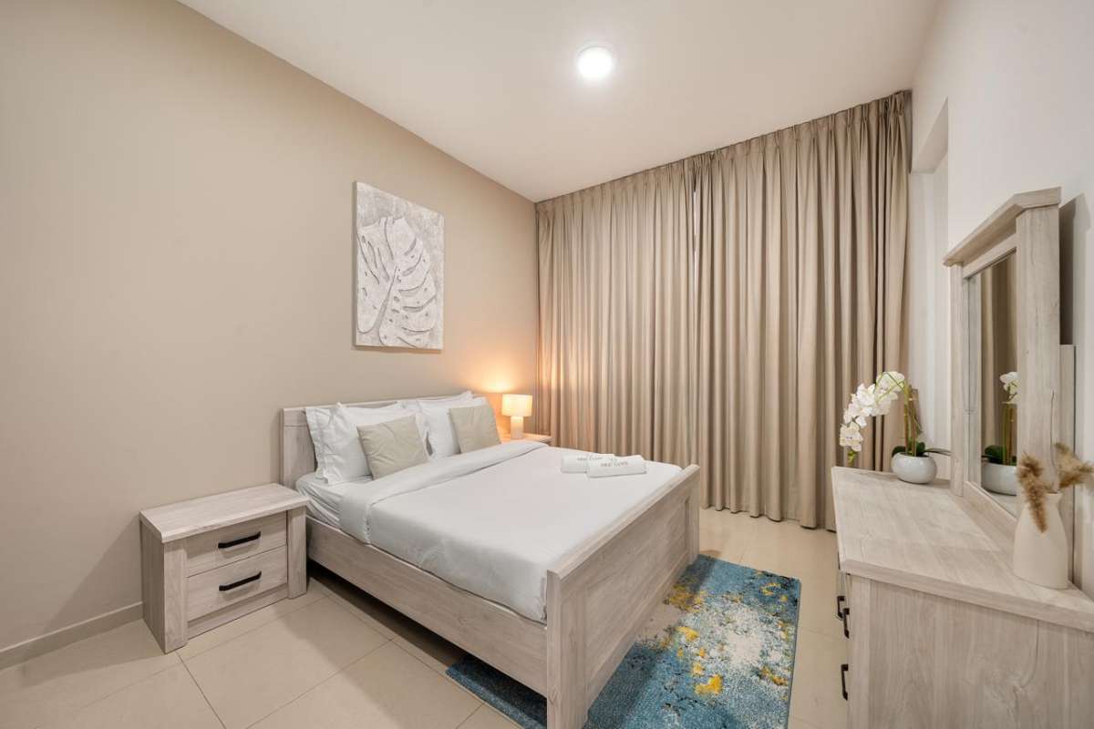 Furnished 1BR Apartment | Frankfurt Sports Tower | Balcony & Golf View